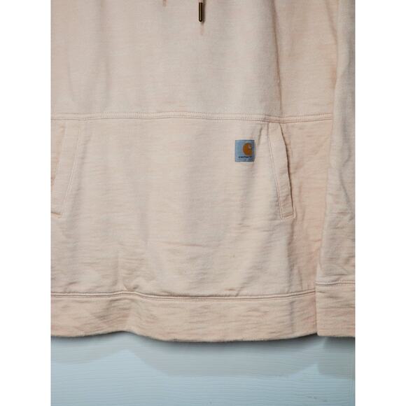 Carhartt Women’s Relaxed Fit Hoodie Sweatshirt Pullover Blush Pink Size Large - Picture 9 of 11